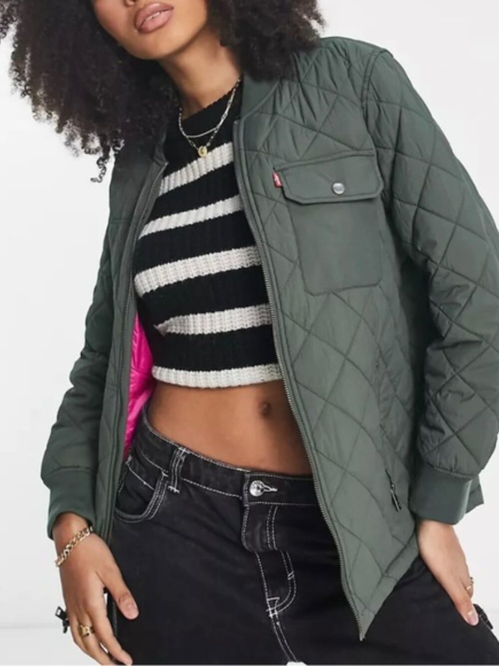 NWOT Levi’s Women's Quilted Jacket - Moss Green XXL